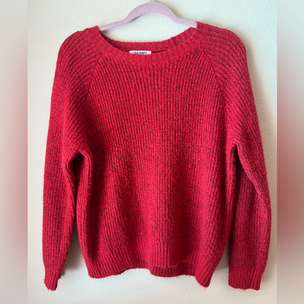 Old Navy Vibrant Red Crew Neck Sweater